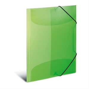 HERMA cartellina elastica a 3 lembi in PP A3 trasparente verde.