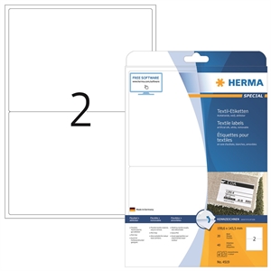 HERMA etichette per nome / tessuto rimovibili 199,6 x 143,5 mm bianco, 40 pezzi.