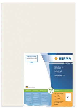 HERMA etichette premium A3 100, 420 x 297 mm, 100 pezzi.