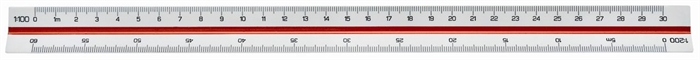 Linex triangolare scala graduata 312 30cm rosso/verde
