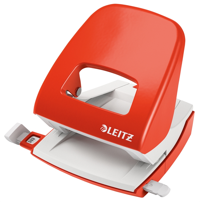 Leitz Hulapparat 5008 a 2 fori, 30 fogli, rosso chiaro.