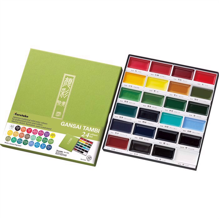 ZIG GANSAI TAMBI Set di colori aquarello con 24 colori
