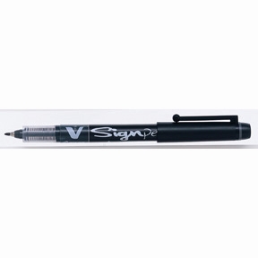 Penna a feltro con cappuccio V-Signpen 2.0 nero