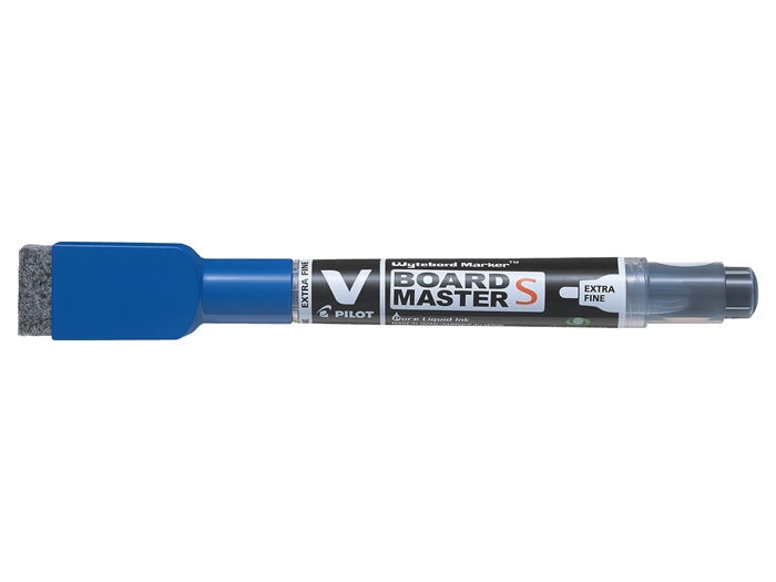 Penna Pilota V Board Master Small con punta a sfera da 0,5 mm blu, con gommino e magnete