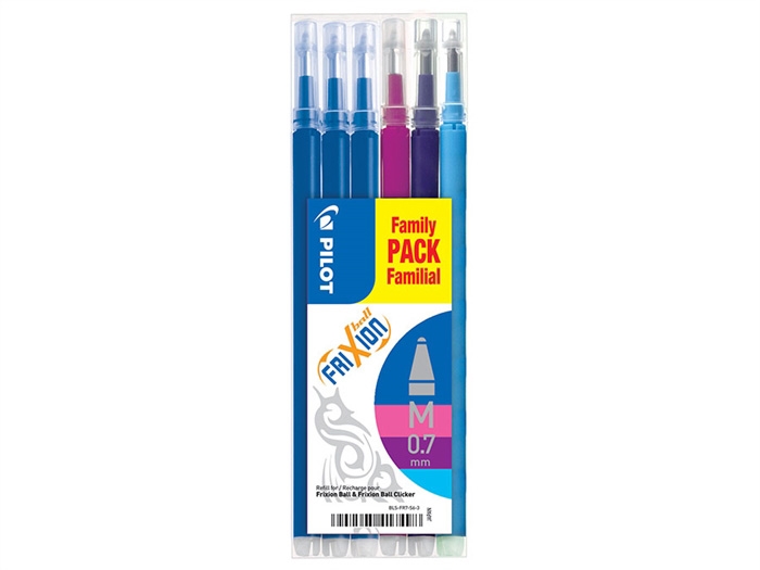 Pilot Frixion Clicker 0,7 ricarica assortita (6)