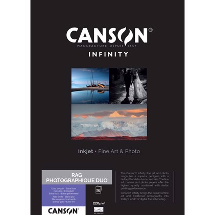 Canson Rag  Photographique Duo 220 gms A3, 25 fogli 