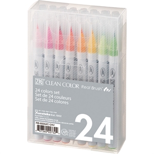 ZIG Clean Color Pennarello a pennello set con 24 pezzi