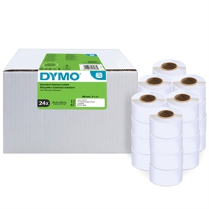 Dymo Label Addressing 28 x 89 mm bianco permanente, confezione da 24 pezzi.