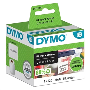 Dymo Label Multiuso 54 x 70 bianco permanente (320 pezzi).