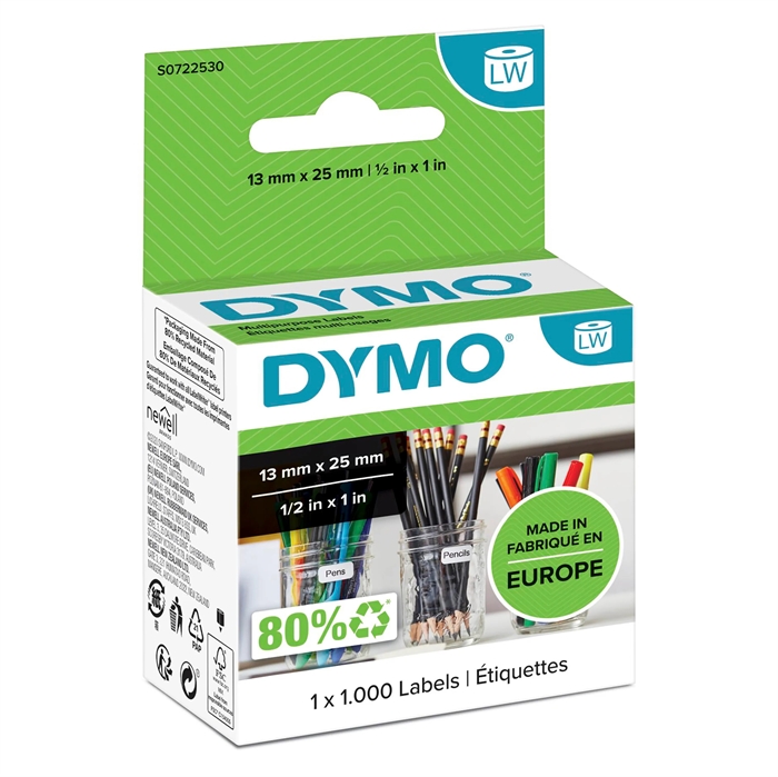 Dymo Label Multi 25 x 13 doppio removibile bianco (100 pezzi)