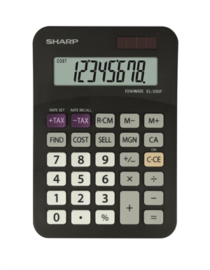 Sharp calcolatrice da tavolo EL-330FB nera.