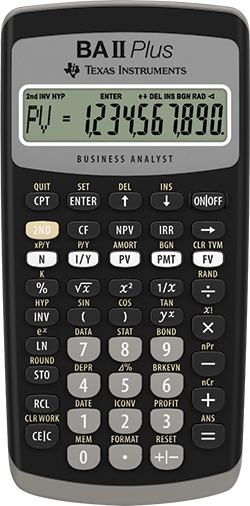 Texas Instruments BAII Plus manuale del calcolatore finanziario (regno unito)