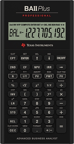 Texas Instruments BAII Plus Pro manuale del calcolatore finanziario uk.
