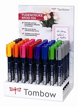 Tombow Marker Fudenosuke hard display set (48)