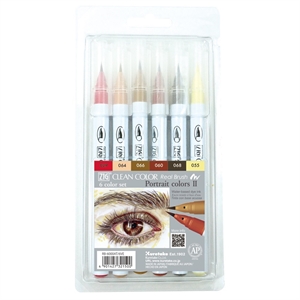 Set di pennarelli ZIG Clean Color Brush con 6 colori ritratto II.