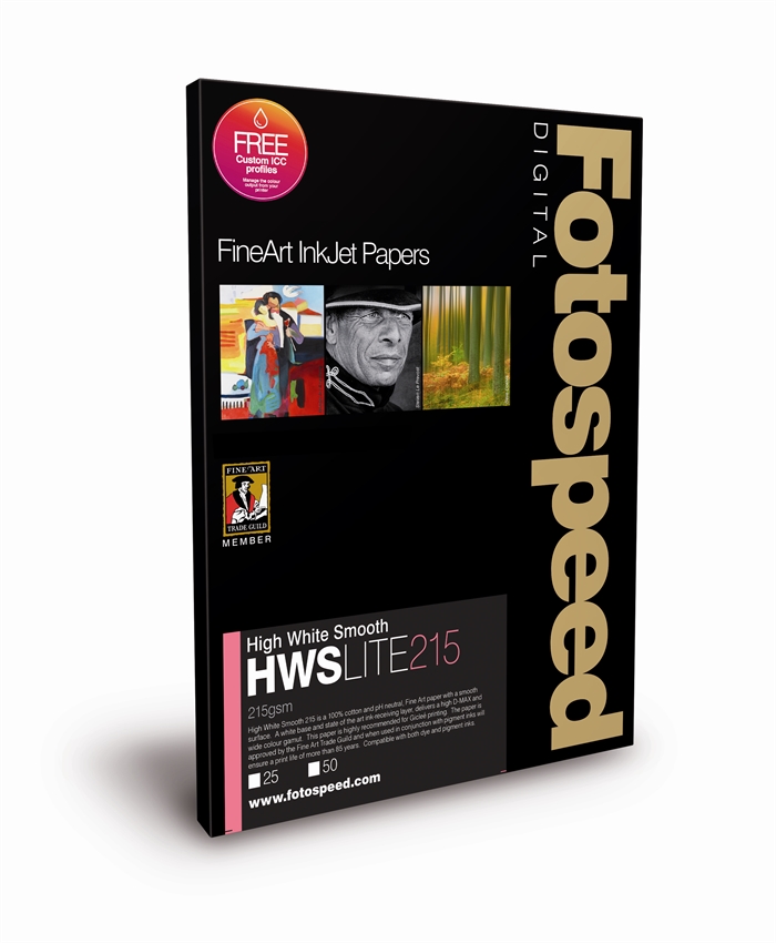 Fotospeed High White Smooth LITE 215 g/m² - A2, 25 fogli