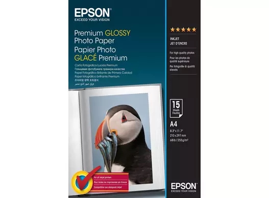 Carta Fotografica Lucida Premium Epson 255 g/m² - A4 - 15 fogli