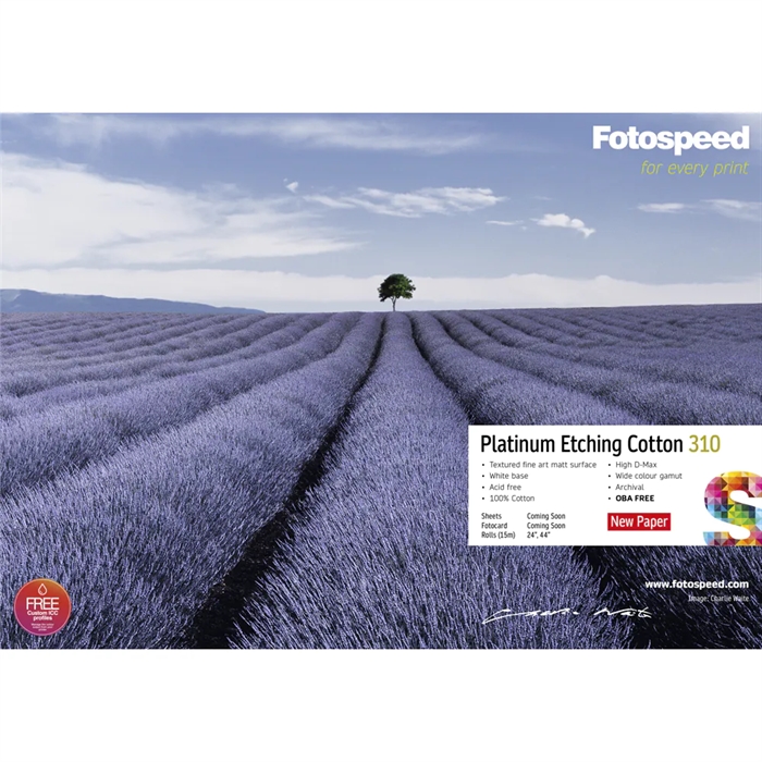 Fotospeed Platinum Etching Cotton 310 g/m² - A3, 25 fogli